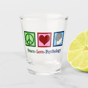 Peace Love Psychology Shot Glass