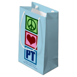 Peace Love PT Personalized Physical Therapist Small Gift Bag