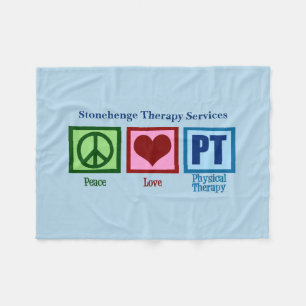 Peace Love PT Physical Therapy Fleece Blanket