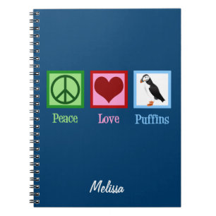 Peace Love Puffins Notebook
