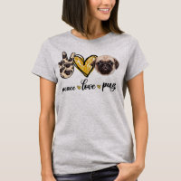 Peace Love Pug Dog Lovers Pug Dad Mom Mothers