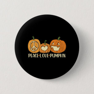 Peace Love Pumpkin Halloween 2 Inch Round Button