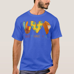 Peace Love Pumpkin Pie Turkey Thanksgiving Day Fal T-Shirt