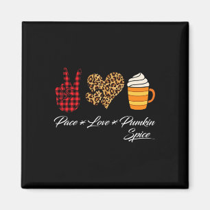 Peace Love Pumpkin Spice Fall Thanksgiving Hallowe Magnet
