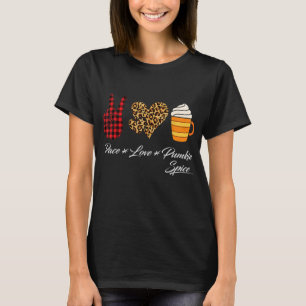 Peace Love Pumpkin Spice Fall Thanksgiving Hallowe T-Shirt
