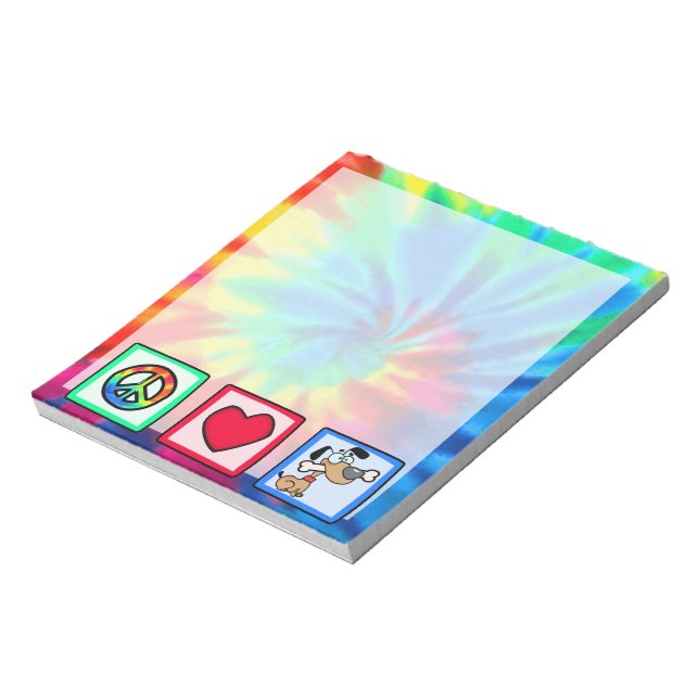 Peace, Love, Puppy Dogs Notepad (Rotated)