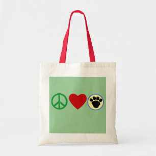 Peace Love Puppy Paws T shirts, Gifts Tote Bag