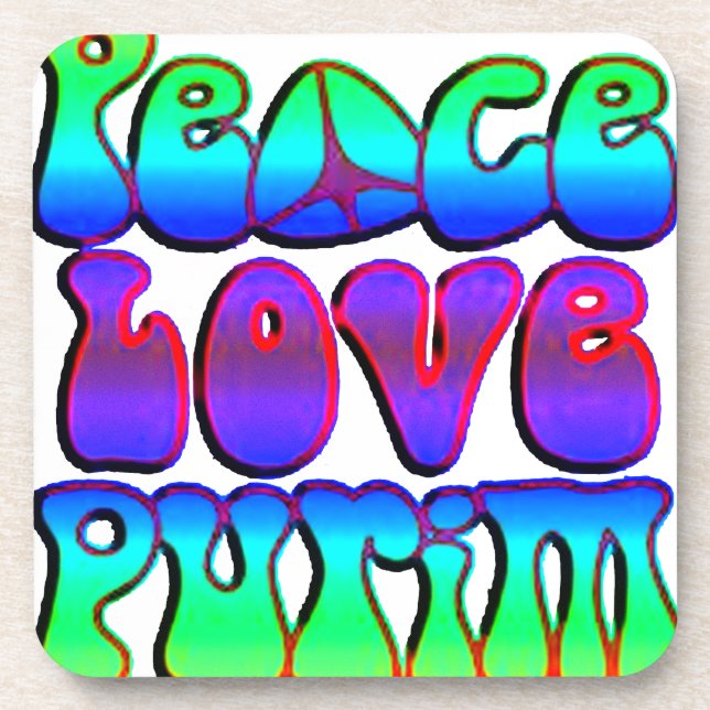 Peace Love Purim Coaster (Front)