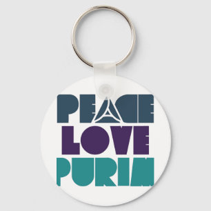 Peace Love Purim Keychain