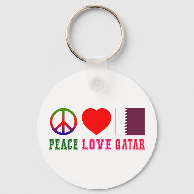 Peace Love Qatar Keychain (Front)