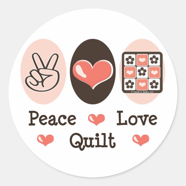 Peace Love Quilt Stickers (Front)