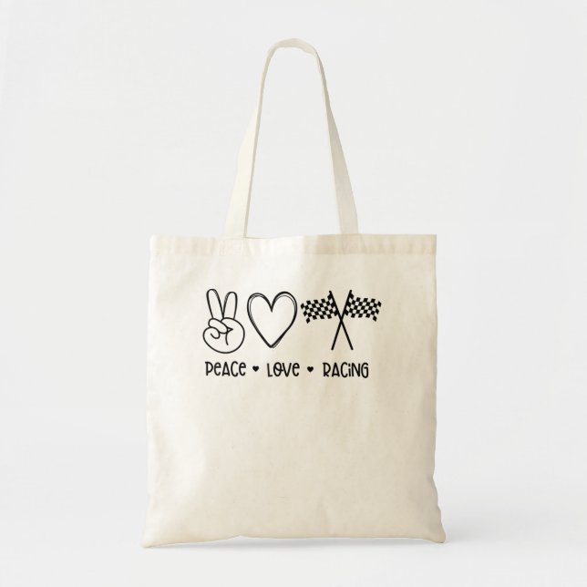 Peace love Racing  Tote Bag (Front)