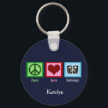 Peace Love Radiology Custom Radiologist Keychain<br><div class="desc">Peace Love Radiology. This personalized radiologist gift features a peace sign,  heart,  and x-ray for an x-ray technician or radiologic technologist.</div>