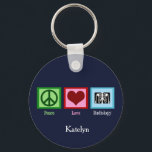 Peace Love Radiology Custom Radiologist Keychain<br><div class="desc">Peace Love Radiology. This personalized radiologist gift features a peace sign, heart, and x-ray for an x-ray technician or radiologic technologist.</div>