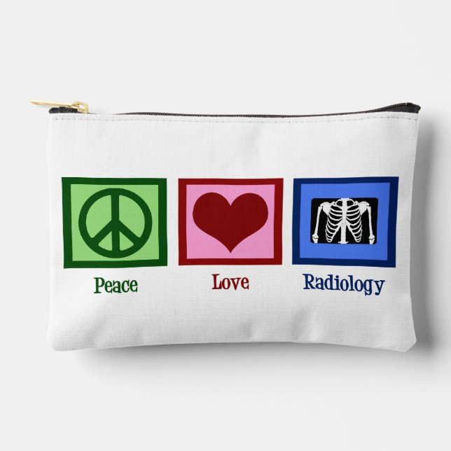 Peace Love Radiology Cute Radiologist Accessory Pouch (Front)