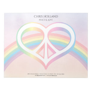 Peace & Love Rainbow 11" x 8.5" Notepad