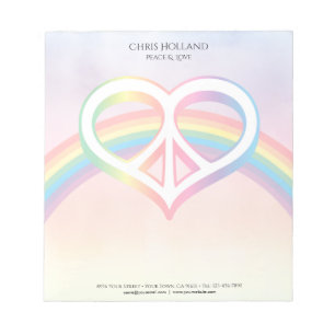 Peace & Love Rainbow Notepad