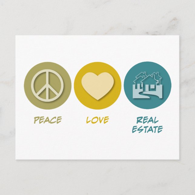 Peace Love Real Estate Postcard (Front)