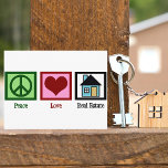 Peace Love Real Estate Postcard<br><div class="desc">Pretty real estate gifts for a realty, a title company, mortgage broker, loan officer or even a new homeowner. A peace sign, a heart, and a house.</div>