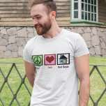 Peace Love Real Estate T-Shirt<br><div class="desc">Pretty real estate gifts for a realty, a title company, mortgage broker, loan officer or even a new homeowner. A peace sign, a heart, and a house.</div>