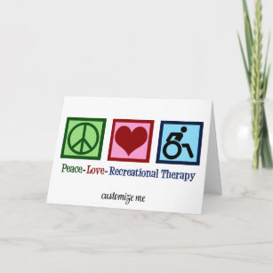 Peace Love Recreational Therapy Personalized Card