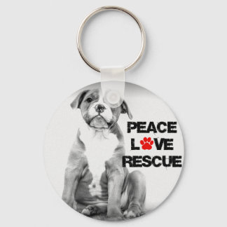 Peace Love Rescue Dog Keychain