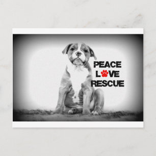 Peace Love Rescue Dog Postcard
