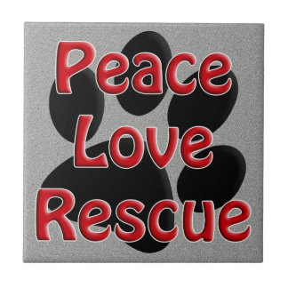 Peace Love Rescue Pet Adoption Tile