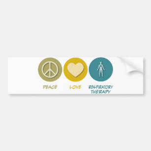 Peace Love Respiratory Therapy Bumper Sticker
