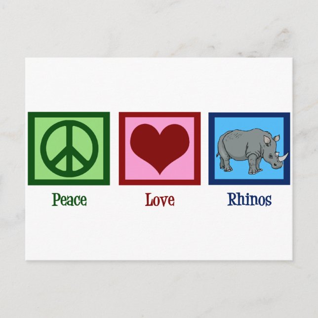 Peace Love Rhinos Postcard (Front)