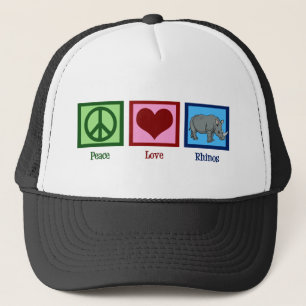 Peace Love Rhinos Trucker Hat