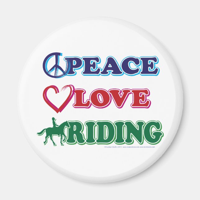 Peace Love Riding Magnet (Front)