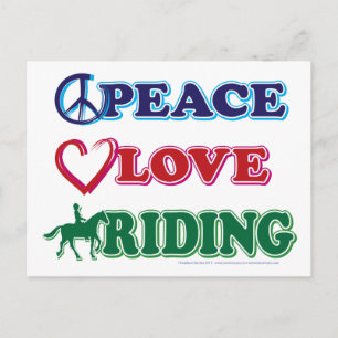 Peace Love Riding Postcard