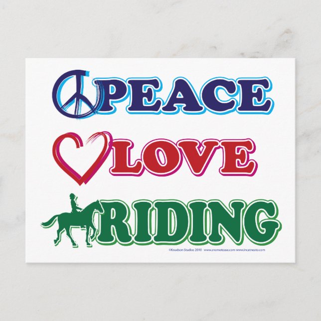 Peace Love Riding Postcard (Front)