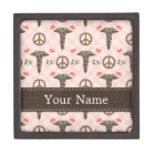 Peace Love RN Nurse Caduceus Gift Box