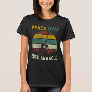 Peace Love Rock & Roll Guitar Player Guitarist T-Shirt
