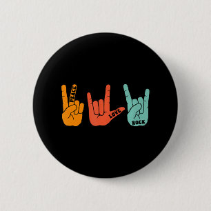 Peace Love Rock and Roll Rock Band Concert 2 Inch Round Button