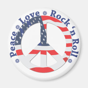 Peace, Love, Rock n Roll Magnet