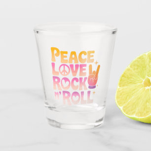 Peace Love Rock n Roll - Music-Inspired Typography Shot Glass