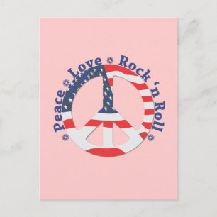 Peace, Love, Rock n Roll Postcard