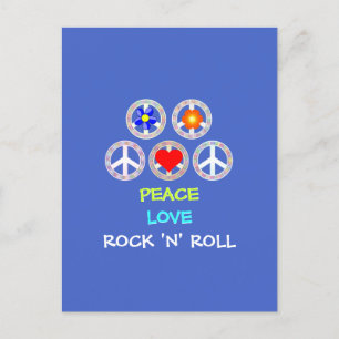 PEACE, LOVE, ROCK 'N' ROLL, POSTCARD