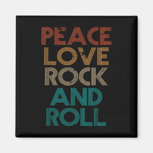 Peace Love Rock N Roll Tee Vintage Band Rock Conce Magnet