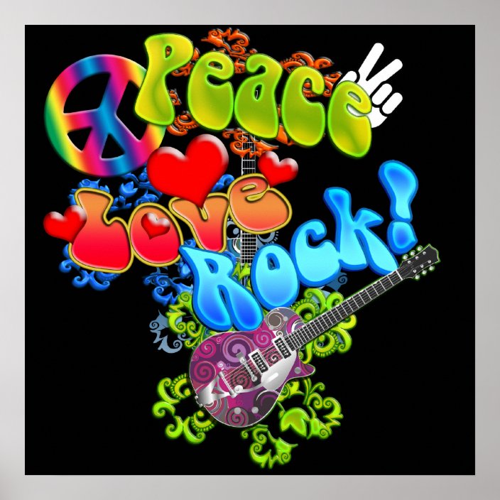 Peace Love Rock Poster | Zazzle.ca