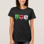 Peace Love Rockets T-Shirt<br><div class="desc">A peace sign,  heart,  and a rocketship. A great gift for someone who loves space and astronauts.</div>