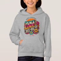 Peace Love RocknRoll Retro les années 70 Vintage P