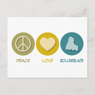 Peace Love Rollerblade Postcard
