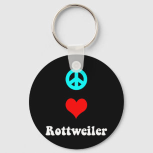 Peace love Rottweiler Keychain