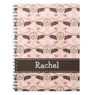 Peace Love Row Rowing Spiral Notebook Journal