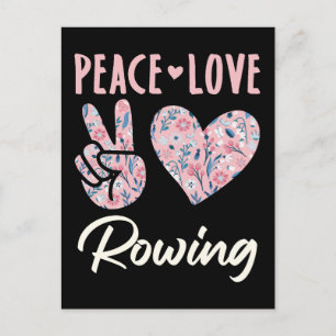 Peace Love Rowing Postcard