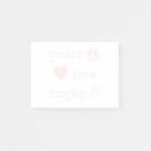 Peace Love Rugby Post-it Notes